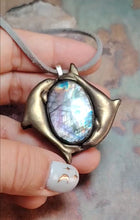 Load and play video in Gallery viewer, PREORDER Soulmate Dolphin Spirit Pendant. Labradorite Spectrolite Necklace
