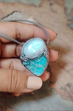 Load and play video in Gallery viewer, PREORDER Lucid Dreaming Necklace | Aqua Aura Quartz &amp; Moonstone | Astral Projection, Out of Body, Dream Recall Jewelry
