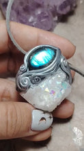 Load and play video in Gallery viewer, Arcturian Starseed Necklace | Angel Aura Quartz &amp; Labradorite Pendant | Arcturus Galaxy Origins Jewelry
