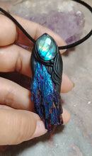 Load and play video in Gallery viewer, PREORDER Andromedan Starseed Jewelry | Kyanite Necklace | Andromeda Star Soul Pendant
