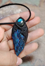 Load and play video in Gallery viewer, PREORDER Andromedan Starseed Jewelry | Kyanite Necklace | Andromeda Star Soul Pendant
