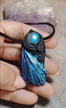 Load and play video in Gallery viewer, PREORDER Andromeda.  Kyanite Crystal Pendant Labradorite Necklace | Starseed Andromeda Origins Jewelry
