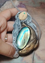 Load and play video in Gallery viewer, PREORDER Cosmic Blue Whale Goddess Spirit Necklace | Labradorite Crystal Pendant | Divine Feminine Jewelry
