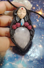 Load and play video in Gallery viewer, PREORDER Love Witch. Aphrodite Goddess Statue Figurine Necklace | Rose Quartz, Moonstone | Divine Feminine Jewelry
