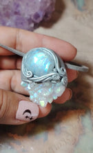 Load and play video in Gallery viewer, PREORDER Pleiadian Starseed Necklace |Angel Aura Quartz, Moonstone | Pleiadean Origins Activation Jewelry
