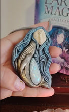 Load and play video in Gallery viewer, PREORDER Cosmic Blue Whale Goddess Spirit Necklace | Moonstone &amp; Labradorite Crystal Pendant | Divine Feminine Jewelry
