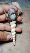 Load and play video in Gallery viewer, PREORDER Mermaid Crown Seashell Necklace |  Moonstone  Sea Witch Jewelry
