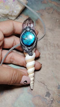 Load and play video in Gallery viewer, PREORDER Mermaid Crown Seashell Pendant | Labradorite Siren Necklace | Sea Witch Jewelry
