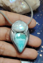 Load and play video in Gallery viewer, PREORDER Sea Witch, Larimar Mermaid Necklace Pendant. Mermaidcore Jewelry
