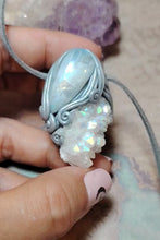 Load and play video in Gallery viewer, PREORDER Pleiadian Starseed Necklace |Angel Aura Quartz, Moonstone | Pleiadean Origins Activation Jewelry
