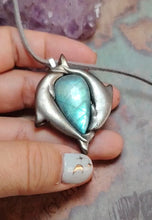 Load and play video in Gallery viewer, PREORDER Soulmate Dolphin Spirit Pendant. Labradorite Spectrolite Necklace
