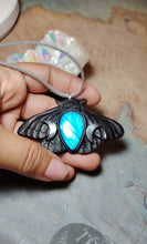 Load and play video in Gallery viewer, PREORDER Luna Moth Necklace | Moon Phases Insect Pendant | Wiccan, Occult, Witchy Jewelry
