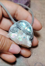 Load and play video in Gallery viewer, PREORDER Pleiadian Starseed Necklace | Angel Aura Quartz, Moonstone | Origins Activation Jewelry
