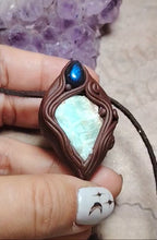 Load and play video in Gallery viewer, Lemurian Starseed  Hemimorphite  Crystal Necklace  | Light Codes Activation Pendant
