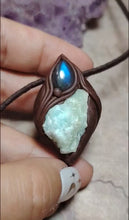 Load and play video in Gallery viewer, Lemurian Starseed  Hemimorphite  Crystal Necklace  | Light Codes Activation Pendant
