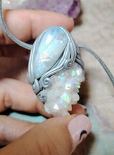 Load image into Gallery viewer, PREORDER Pleiadian Starseed Necklace |Angel Aura Quartz, Moonstone | Pleiadean Origins Activation Jewelry
