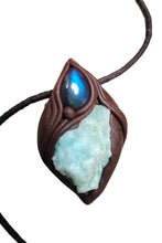 Load image into Gallery viewer, Lemurian Starseed  Hemimorphite  Crystal Necklace  | Light Codes Activation Pendant
