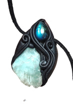 Load image into Gallery viewer, Sirian Starseed Necklace | Raw Blue Hemimorphite Specimen Pendant  | Sirius Constellation Ascension Jewelry
