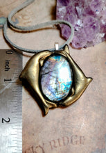 Load image into Gallery viewer, PREORDER Soulmate Dolphin Spirit Pendant. Labradorite Spectrolite Necklace
