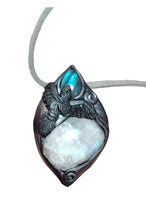 Load image into Gallery viewer, PREORDER The Morrigan | Raven Witchy Necklace | Crow Obsidian Esoteric Jewelry
