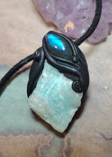 Load image into Gallery viewer, Sirian Starseed Necklace | Raw Blue Hemimorphite Specimen Pendant  | Sirius Constellation Ascension Jewelry
