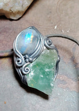 Load image into Gallery viewer, PREORDER Siren  Necklace | Raw Aquamarine &amp; Moonstone | Mermaid, Selkie, Sea Witch Jewelry
