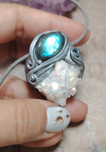 Load image into Gallery viewer, Arcturian Starseed Necklace | Angel Aura Quartz &amp; Labradorite Pendant | Arcturus Galaxy Origins Jewelry
