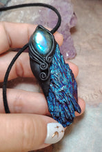 Load image into Gallery viewer, Andromeda.  Kyanite Crystal Pendant Labradorite Necklace | Starseed Andromeda Origins Jewelry
