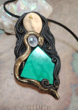 Load image into Gallery viewer, PREORDER Ayahuasca Yage Spirit Necklace | Shamanic Healing Sacred Plants Psychedelic Jewelry  MALACHITE
