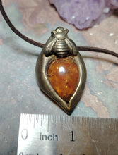 Load image into Gallery viewer, PREORDER Sacred Queen Bee Necklace! | Carnelian Pendant | Gold Honey Bee Jewelry
