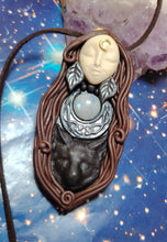 Load image into Gallery viewer, PREORDER Wolf Spirit Animal Necklace | Moon Goddess Art Pendant | Wisdom Jewelry
