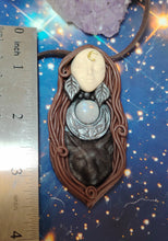 Load image into Gallery viewer, PREORDER Wolf Spirit Animal Necklace | Moon Goddess Art Pendant | Wisdom Jewelry
