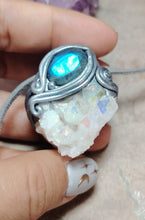 Load image into Gallery viewer, Arcturian Starseed Necklace | Angel Aura Quartz &amp; Labradorite Pendant | Arcturus Galaxy Origins Jewelry
