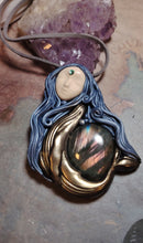 Load image into Gallery viewer, PREORDER Cosmic Blue Whale Goddess Spirit Necklace | Moonstone &amp; Labradorite Crystal Pendant | Divine Feminine Jewelry
