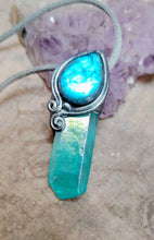Load image into Gallery viewer, Indigo Starseed Necklace | Aqua Aura Quartz Crystal &amp; Blue Labradorite  Pendant | Soul Awakening Jewelry
