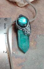 Load image into Gallery viewer, Indigo Starseed Necklace | Aqua Aura Quartz Crystal &amp; Blue Labradorite  Pendant | Soul Awakening Jewelry
