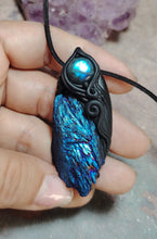 Load image into Gallery viewer, PREORDER Andromeda.  Kyanite Crystal Pendant Labradorite Necklace | Starseed Andromeda Origins Jewelry
