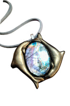 Load image into Gallery viewer, PREORDER Soulmate Dolphin Spirit Pendant. Labradorite Spectrolite Necklace
