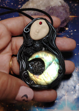 Load image into Gallery viewer, Hecate Statue Figurine Necklace | Hekate Triple Moon Goddess of Witches |agic and Witchcraft | Wiccan Occult Jewelry
