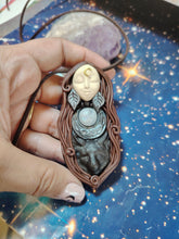 Load image into Gallery viewer, PREORDER Wolf Spirit Animal Necklace | Moon Goddess Art Pendant | Wisdom Jewelry

