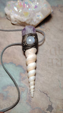 Load image into Gallery viewer, PREORDER Mermaid Crown Seashell Necklace |  Moonstone  Sea Witch Jewelry
