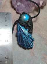 Load image into Gallery viewer, PREORDER Andromeda.  Kyanite Crystal Pendant Labradorite Necklace | Starseed Andromeda Origins Jewelry
