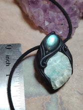 Load image into Gallery viewer, Sirian Starseed Necklace | Raw Blue Hemimorphite Specimen Pendant  | Sirius Constellation Ascension Jewelry

