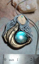 Load image into Gallery viewer, PREORDER Cosmic Blue Whale Goddess Spirit Necklace | Labradorite Crystal Pendant | Divine Feminine Jewelry
