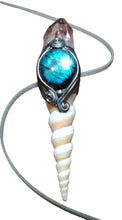 Load image into Gallery viewer, PREORDER Mermaid Crown Seashell Pendant | Labradorite Siren Necklace | Sea Witch Jewelry
