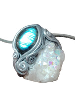 Load image into Gallery viewer, Arcturian Starseed Necklace | Angel Aura Quartz &amp; Labradorite Pendant | Arcturus Galaxy Origins Jewelry
