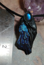 Load image into Gallery viewer, PREORDER Andromedan.  Kyanite Crystal Pendant Labradorite Necklace | Starseed Andromeda Origins Jewelry
