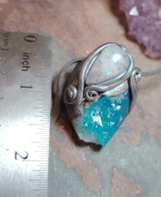Load image into Gallery viewer, PREORDER Lucid Dreaming Necklace | Aqua Aura Quartz &amp; Moonstone | Astral Projection, Out of Body, Dream Recall Jewelry
