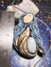 Load image into Gallery viewer, PREORDER Cosmic Blue Whale Goddess Spirit Necklace | Moonstone Crystal Pendant | Divine Feminine Jewelry
