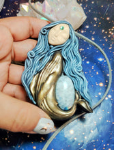 Load image into Gallery viewer, PREORDER Cosmic Blue Whale Goddess Spirit Necklace | Moonstone Crystal Pendant | Divine Feminine Jewelry
